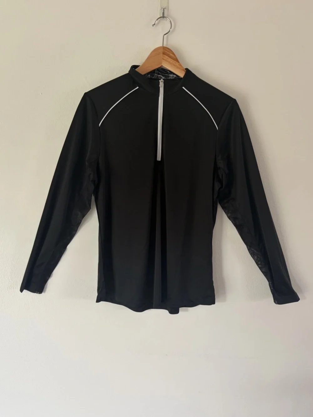 Bermuda Sands‎ Noelle Black ¼ Zip UPF 50+ Athletic Golf Shirt Size Medium